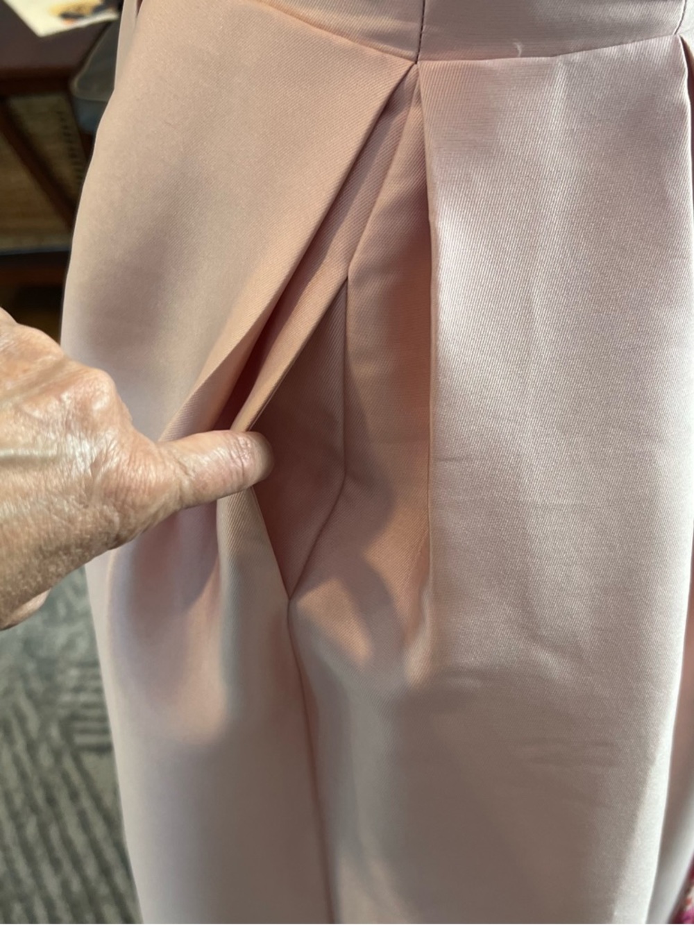 Parker Strapless Blush Pink High-Low Satin Dress - Picture 12 of 16